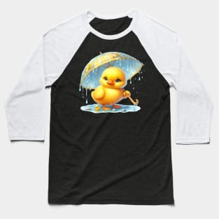 Cute Duck with Umbrella Baseball T-Shirt